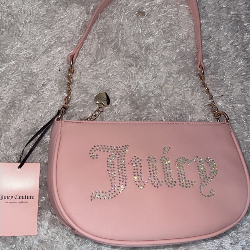 Juicy Couture Light Pink Shoulder Bag with Sparkling Logo